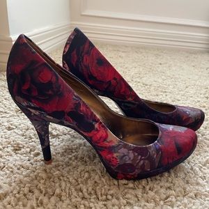 Nine West floral heels 7.5